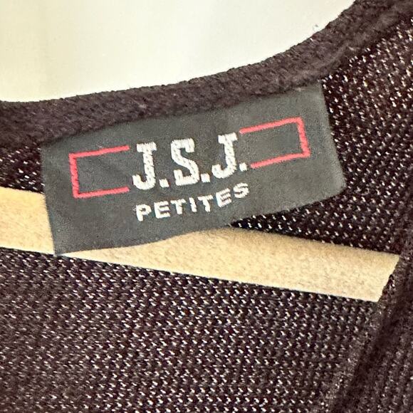 Vintage 90’s JSJ Petites Black Mesh Top Pleated Jumpsuit - Picture 3 of 4